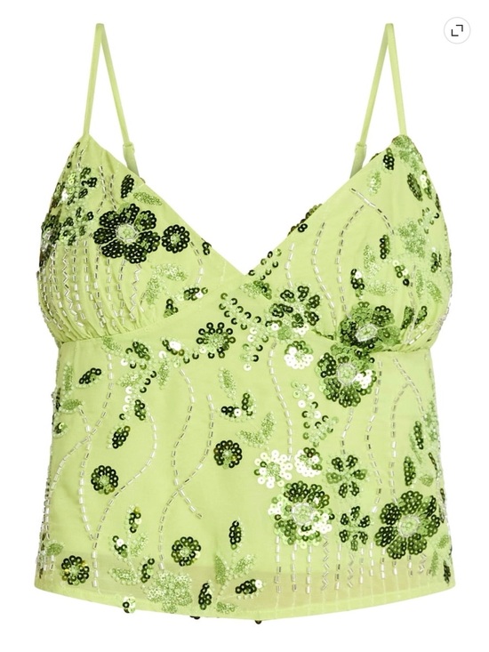 No Boundaries Tops - No boundaries Lime Green Sequin Embellished Cami Top